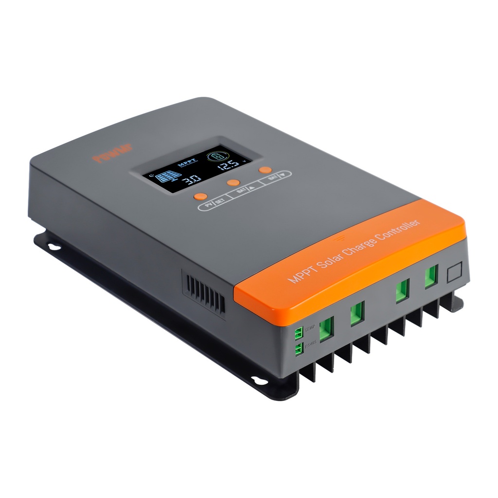 PowMr Controlador de carga solar MPPT de 100 A, 12 V, 24 V, 36 V, 48 V, automático, controlador solar fotovoltaico de entrada máxima de 160 V, soporta hasta 12 conexiones paralelas, apto para AGM