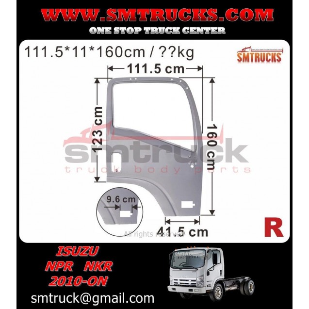 PUERTA C/AGUJEROS PARA ESPEJOS NPR 10/19 RH