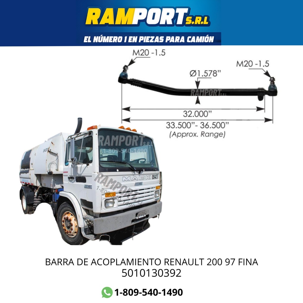 [5010130392] BARRA DE ACOPLAMIENTO RENAULT 200 97 FINA *