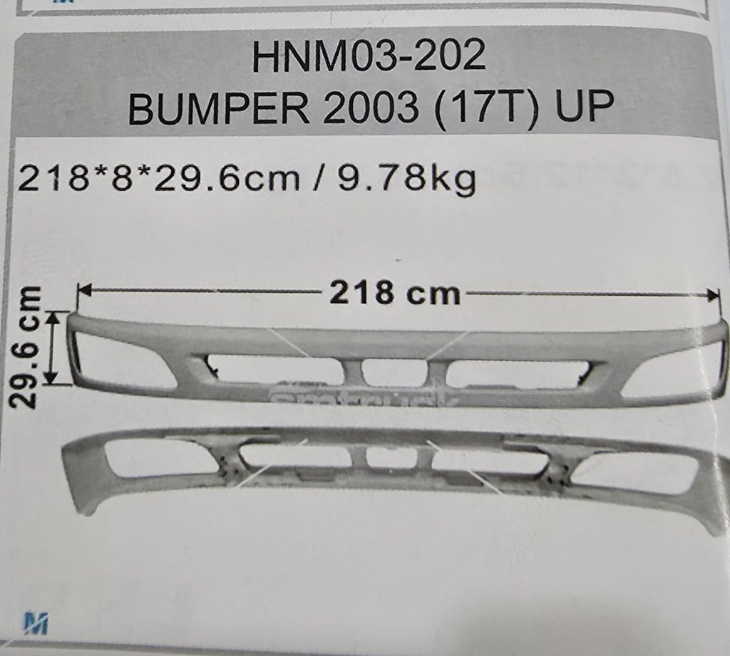 [52101-9002] BUMPER HINO 500 GH17T 03/08 ARRIBA