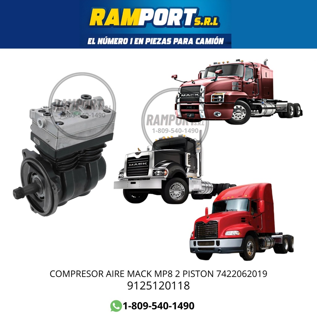COMPRESSOR AIRE MACK MP8 2 PISTON 7422062019 *