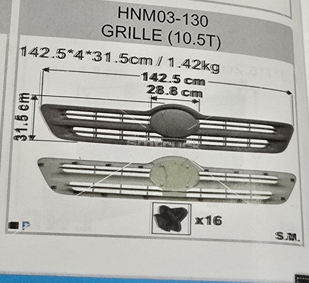PARRILLA HINO 500 FD 03/10 10.5T HNM03-130 1.42CM 