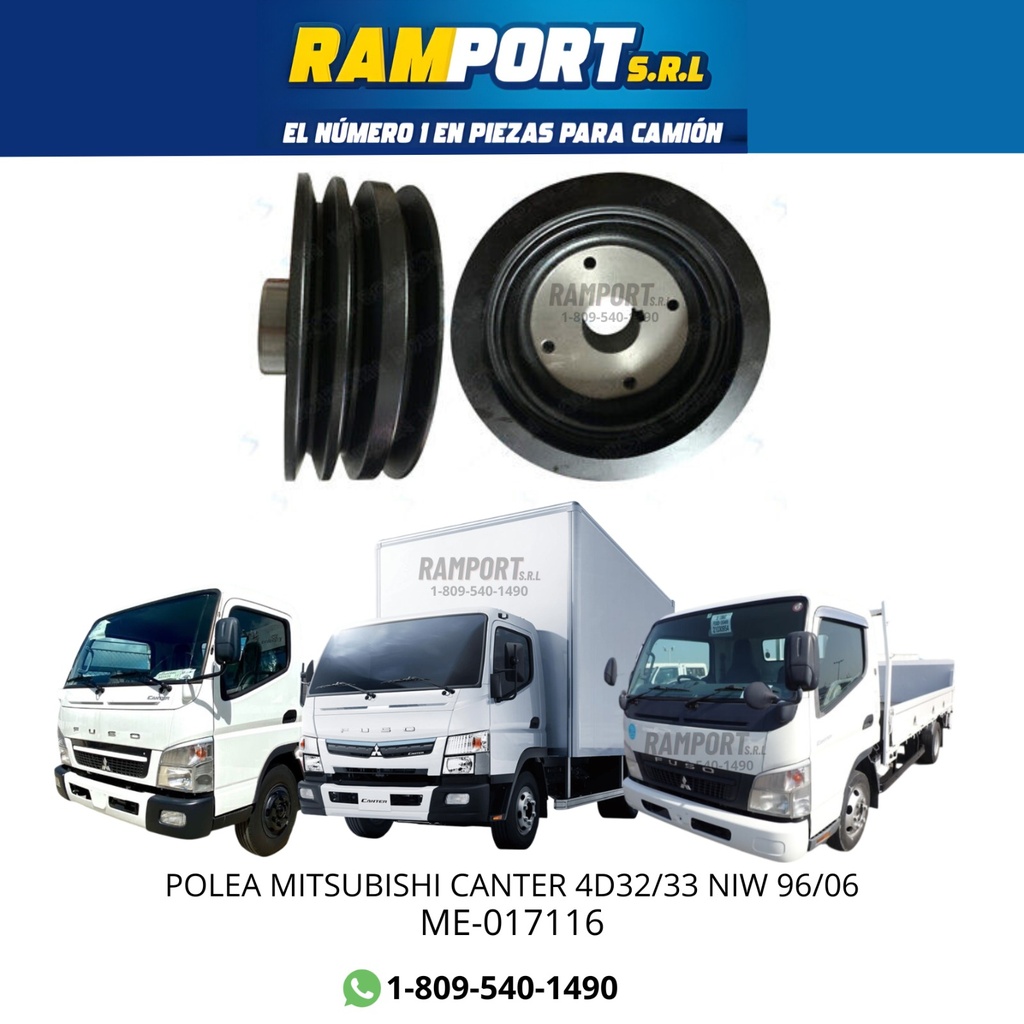 [ME-017116] POLEA MITSUBISHI CANTER 4D32/33 NIW 96/06
