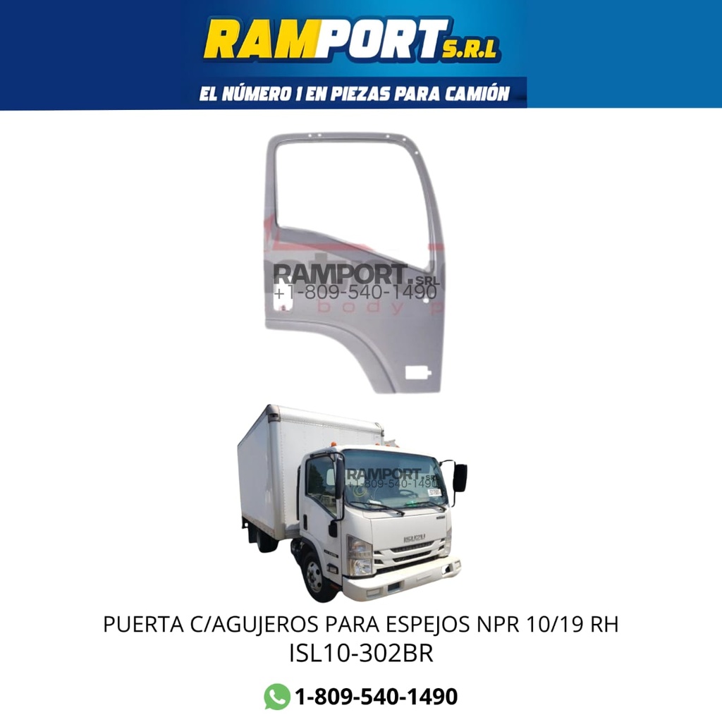 PUERTA NPR 10/14 C/AGUJEROS PARA ESPEJOS RH