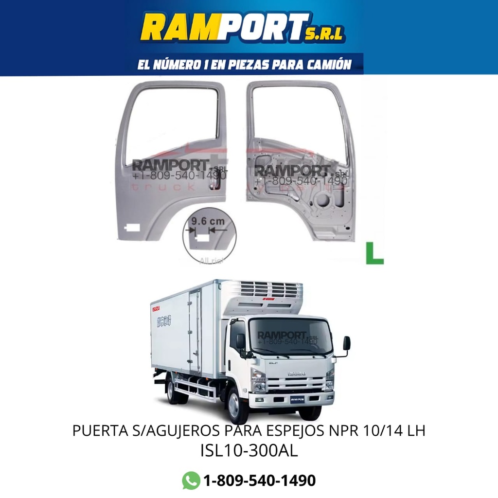 PUERTA NPR 10/14 S/AGUJEROS PARA ESPEJOS LH