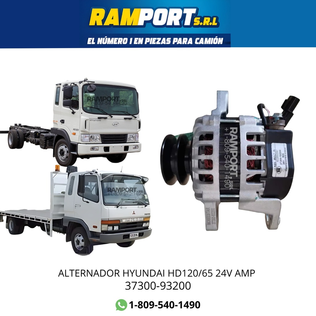 [37300-93200] ALTERNADOR HYUNDAI HD120/65 24V AMP 