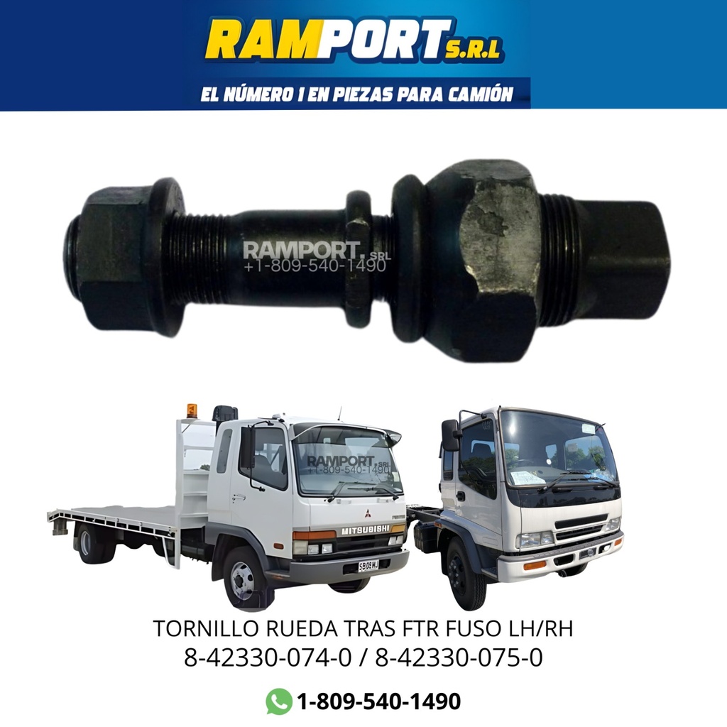 [8-42330-075-0 NT] TORNILLO RUEDA TRAS FTR FUSO RH -4