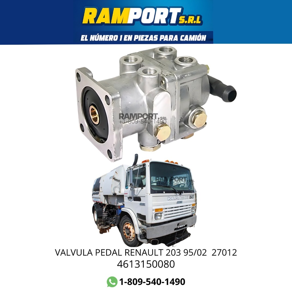 [4613150080] VALVULA PEDAL RENAULT 203 95/02 TKL27012*5