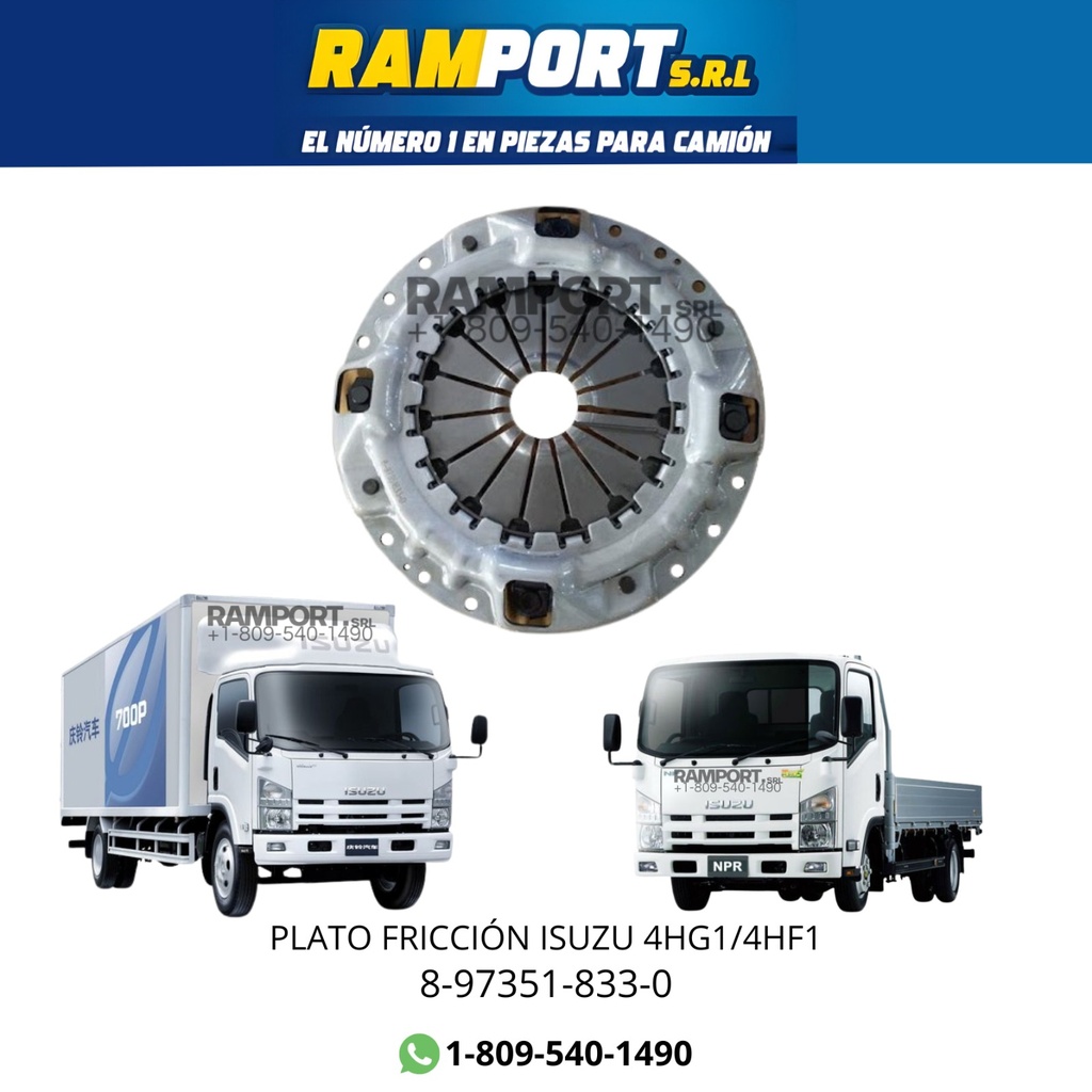 [8-97351-833-0 NT] PLATO FRICCIÓN ISUZU 4HG1/4HF1
