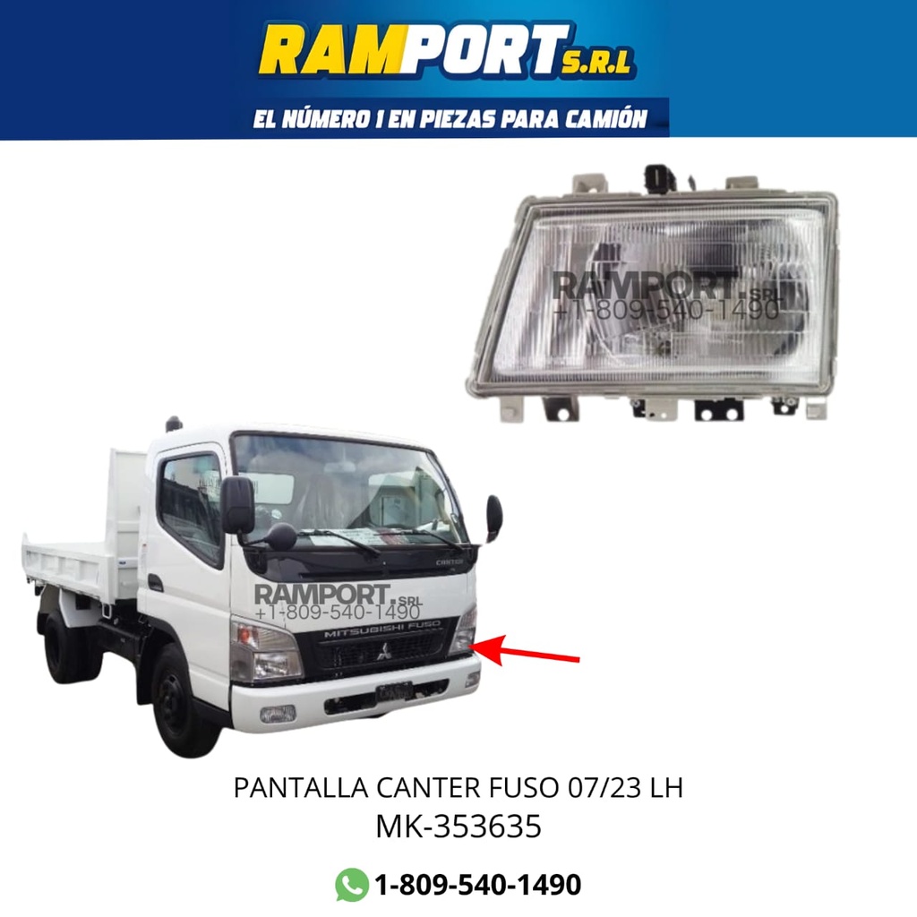 PANTALLA CANTER FUSO 07/23 RH CRISTAL