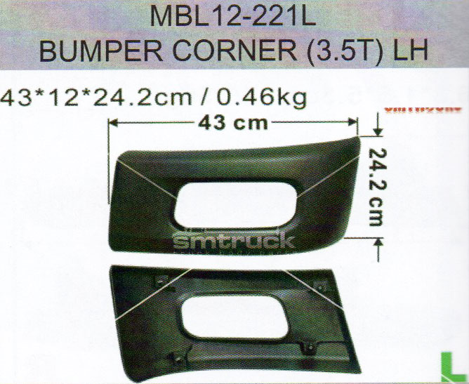 [MBL12-221L BLACK] ESQUINA PARACHOQUES FUSO 12/ C/E LH