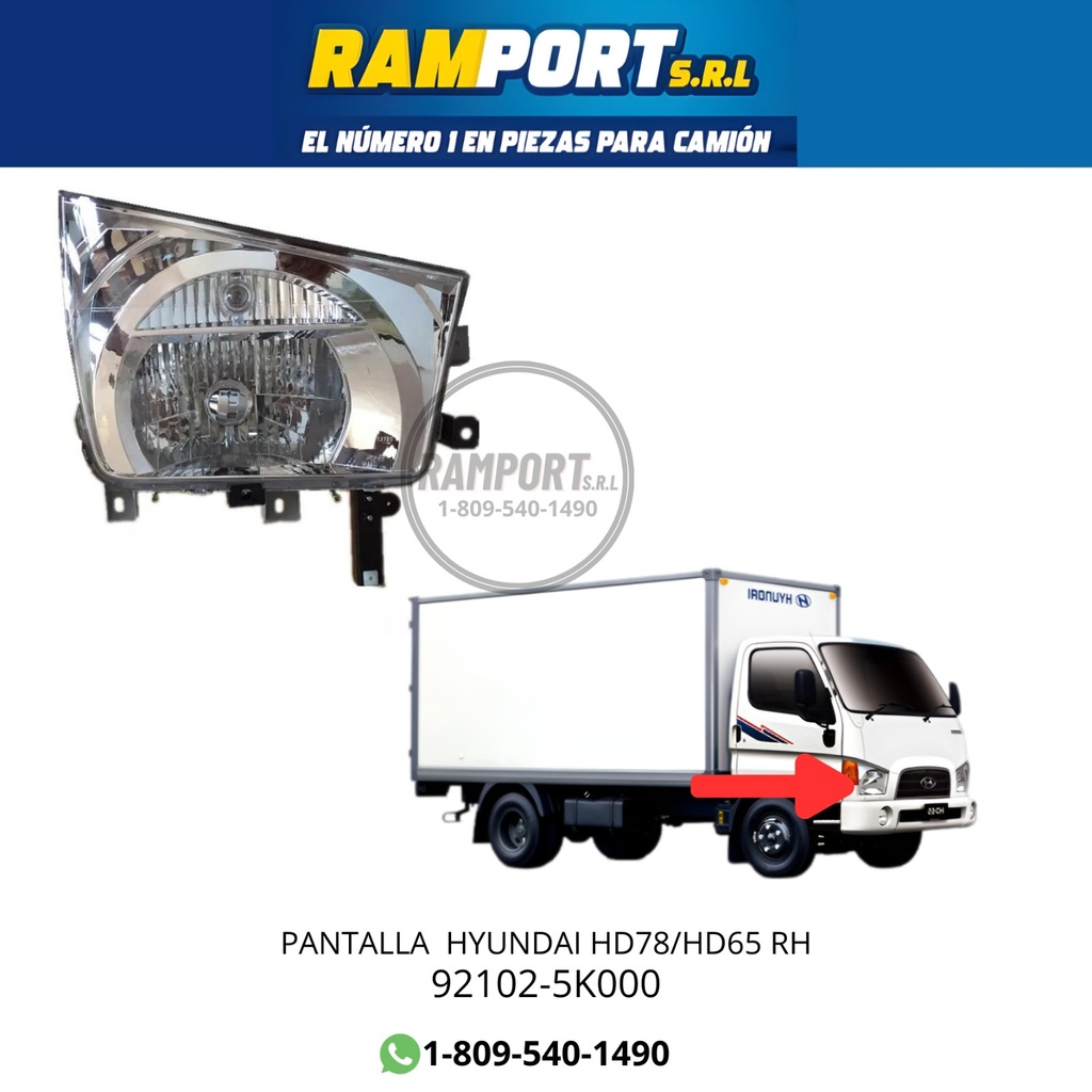 PANTALLA HYUNDAI HD78/HD65 2010 RH 56002