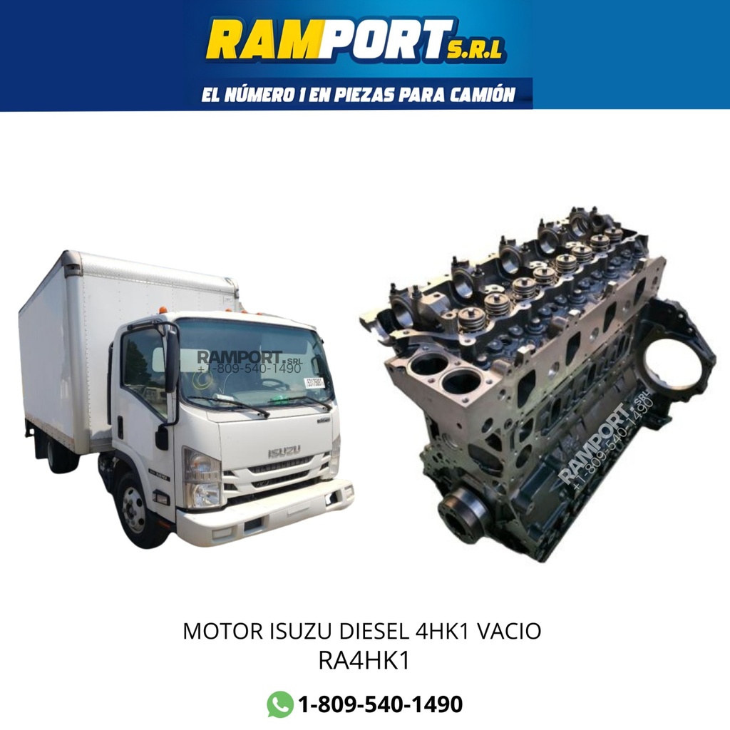 [RA4HK1] MOTOR ISUZU DIÉSEL 4HK1 VACIO 