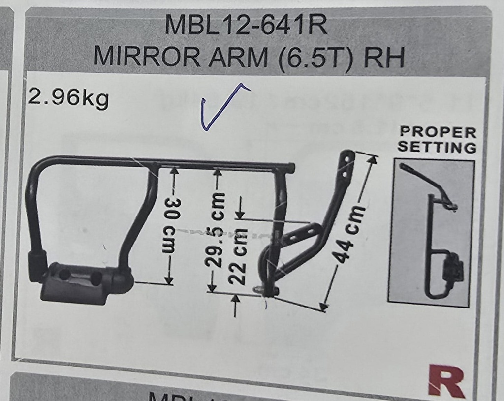 BRAZO LATERAL CANTER FUSO NIW RH 6.5T  