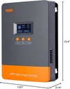 PowMr Controlador de carga solar MPPT de 100 A, 12 V, 24 V, 36 V, 48 V, automático, controlador solar fotovoltaico de entrada máxima de 160 V, soporta hasta 12 conexiones paralelas, apto para AGM