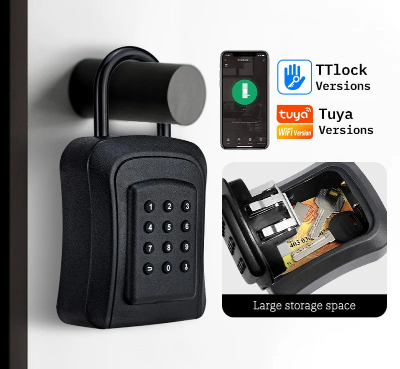 caja de seguridad antirrobo para exteriores, candado inteligente de almacenamiento con contraseña, resistente al agua, con aplicación Tuya 
