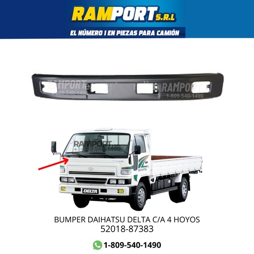 [52018-87383] BUMPER DELTA C/A 4 HOYOS NEGRO -4