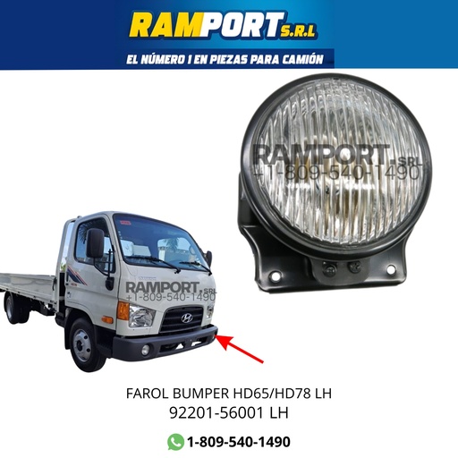 [92201-56001] FOG LAMP HYUNDAI HD65/HD78 LH