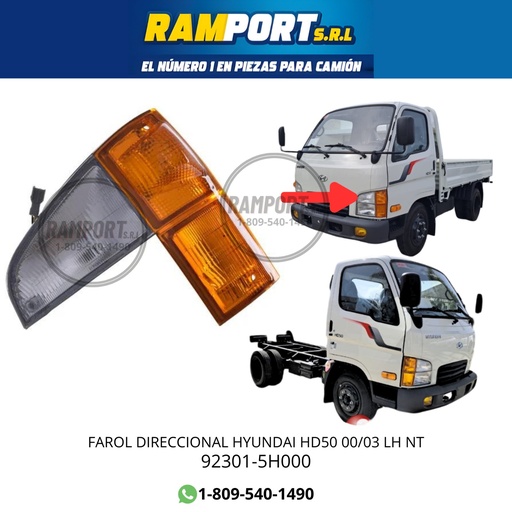 [92301-5H000] FAROL DIRECCIONAL HYUNDAI HD50 00/03 LH NT