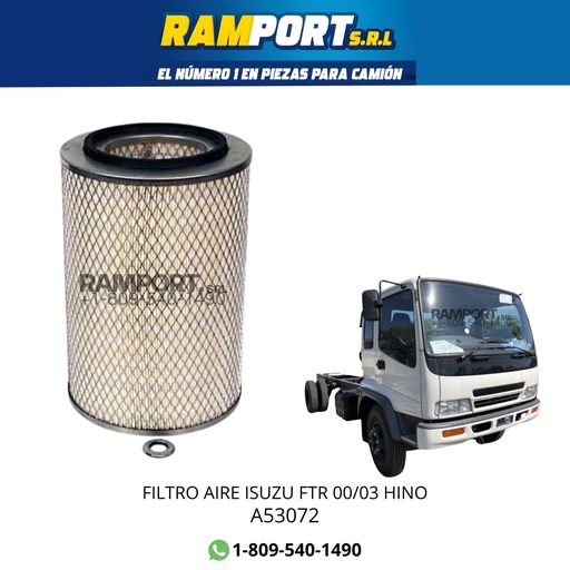 [A53072] FILTRO AIRE ISUZU FTR 00/03  HINO