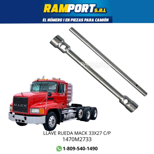 [1470M2733] LLAVE RUEDA MACK 33X27 C/P *