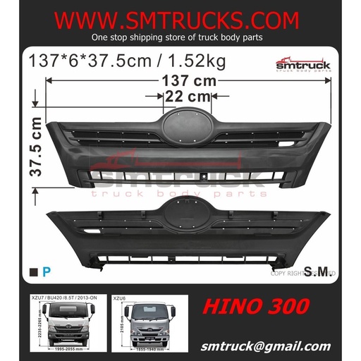 [HNL12-131] PARRILLA HINO HN300 C/A 2013 8.5T 137CM