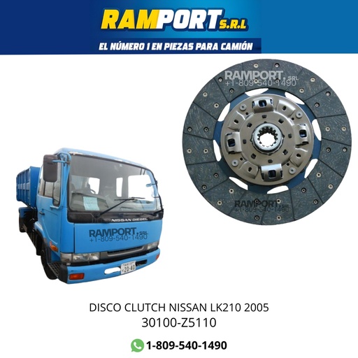[30100-Z5110 NT] DISCO CLUSTCH NISSAN LK210 CONDOR 2005
