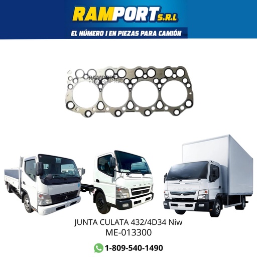[ME-013300] JUNTA CULATA 432/4D34 Niw