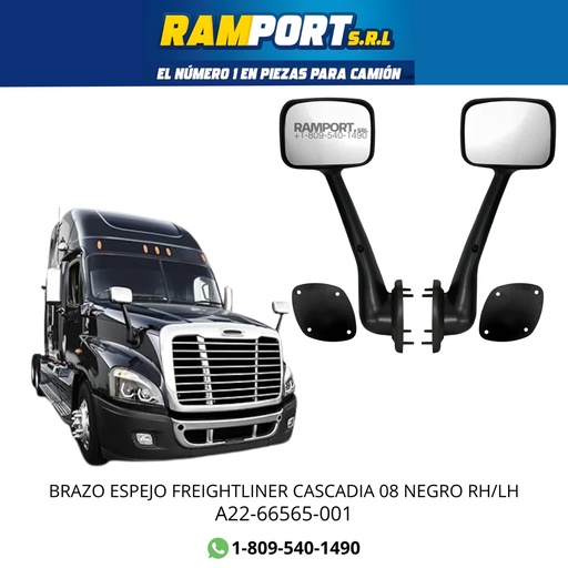 [A22-66565-001 N] BRAZO/E FREIGHTLINER CASCADIA 08 NEGRO LH *