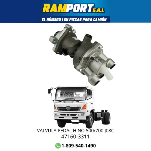 [47160-3311 NT] VALVULA PEDAL HINO 500/700 J08C NT