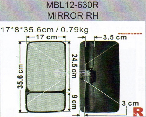 [MBL12-630R] ESPEJO FUSO 12/22 RH YY-394 TW