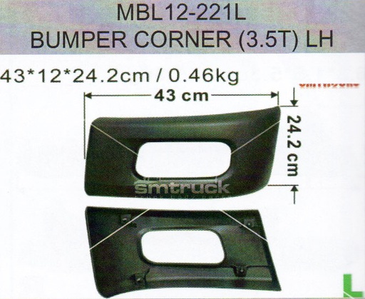 [MBL12-221L BLACK] ESQUINA PARACHOQUES FUSO 12/ C/E LH