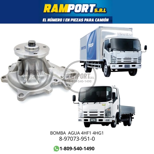[8-97073-951-0 NT] BOMBA AGUA ISUZU 4HG1 4HF1 