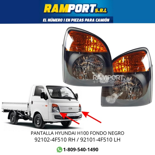[92101-4F510] PANTALLA HYUNDAI H100 FONDO NEGRO  LH