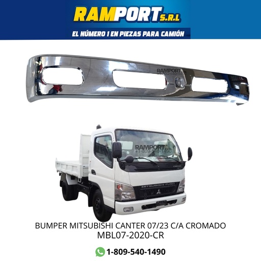 [MBL07-2020-CR] BUMPER CANTER FUSO 07/23 C/A CROMADO