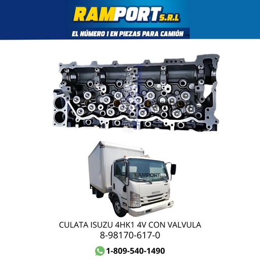 [8-98170-617-0] CULATA ISUZU 4HK1 4V CON VALVULA -4  