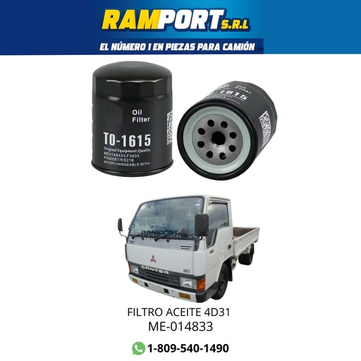 [ME-014833] FILTRO ACEITE 4D31 