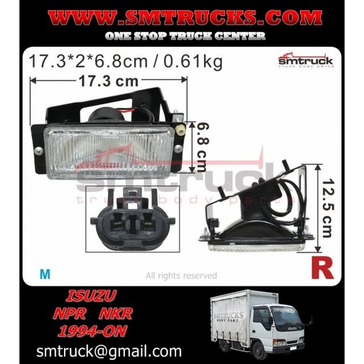 [ISL94-731R] FOG LAMP ISUZU NPR.NKR NHR 97/2003 RH