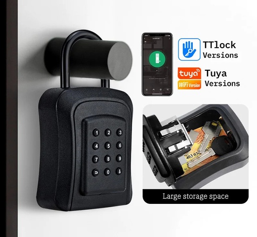 caja de seguridad antirrobo para exteriores, candado inteligente de almacenamiento con contraseña, resistente al agua, con aplicación Tuya 
